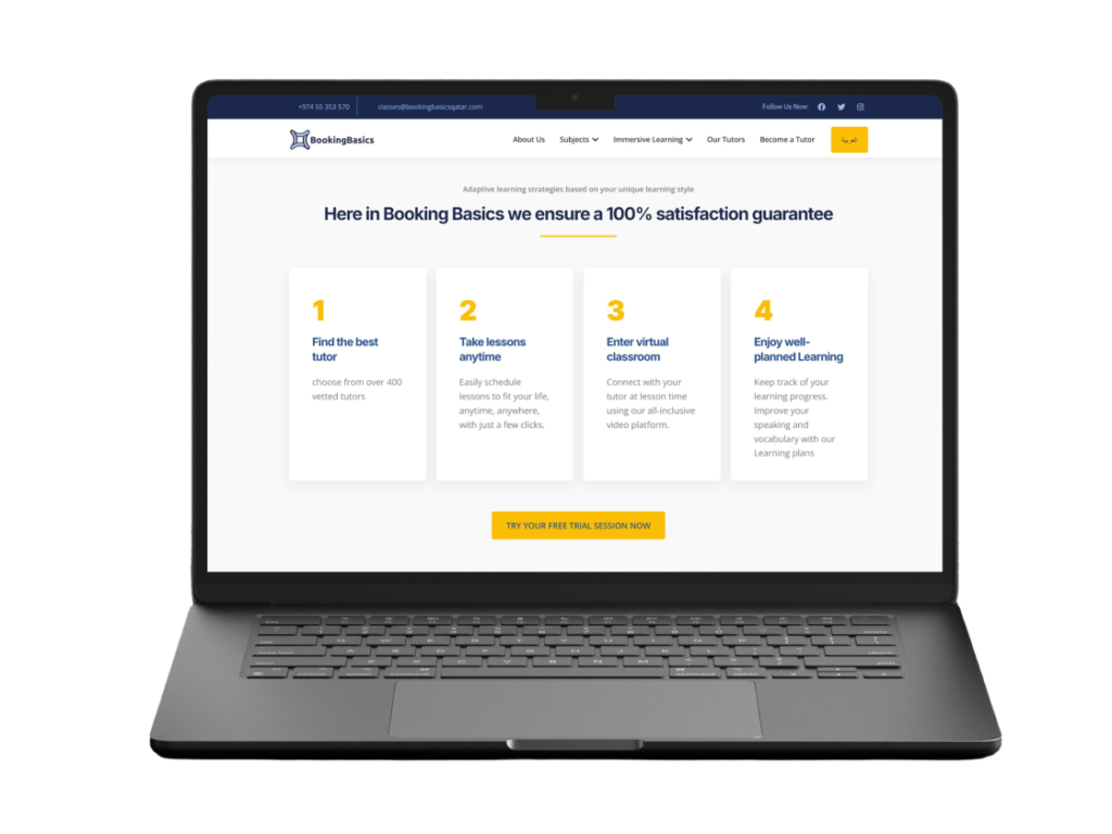 Booking Basics Qatar: UX/UI and Web Development